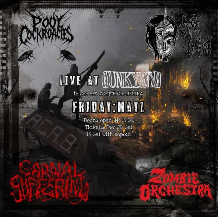 ZOMBIE ORCHESTRA | POOL COCKROACHES | GORE GALORE Junkyard Club 2 Beri Gabriel Salosi I Turn