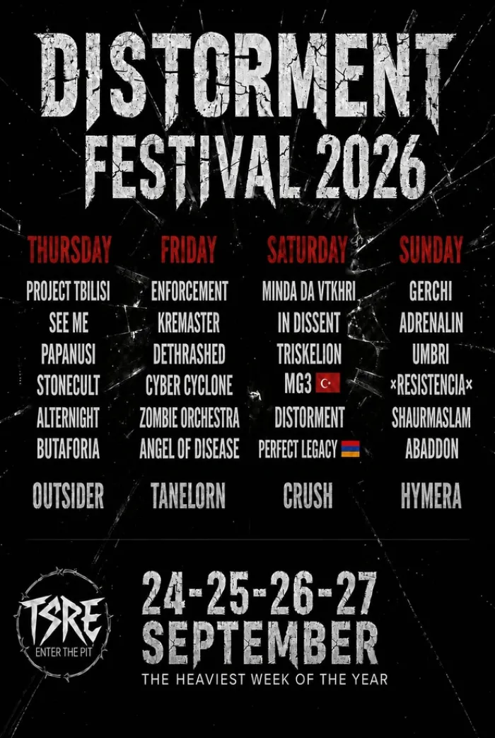 DISTORMENT FESTIVAL 2026 Bar Tsre Tbilisi, Georgia