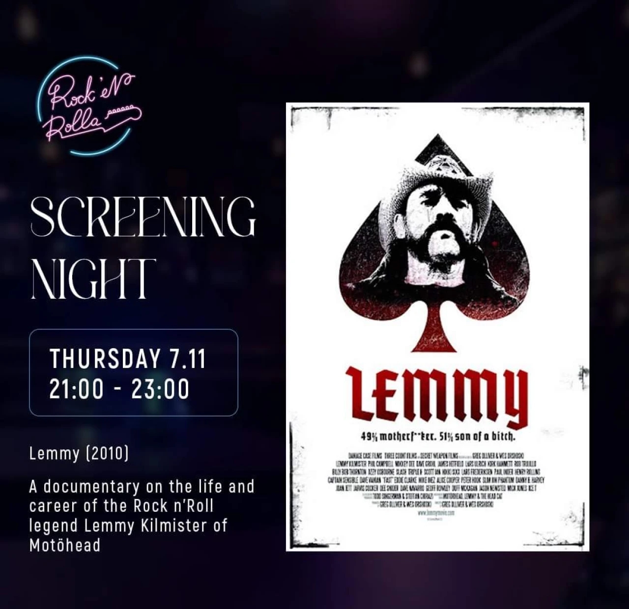 Lemmy Screening at Rock n' Rolla Rock’n’rolla 25 Tumanyan St, Yerevan