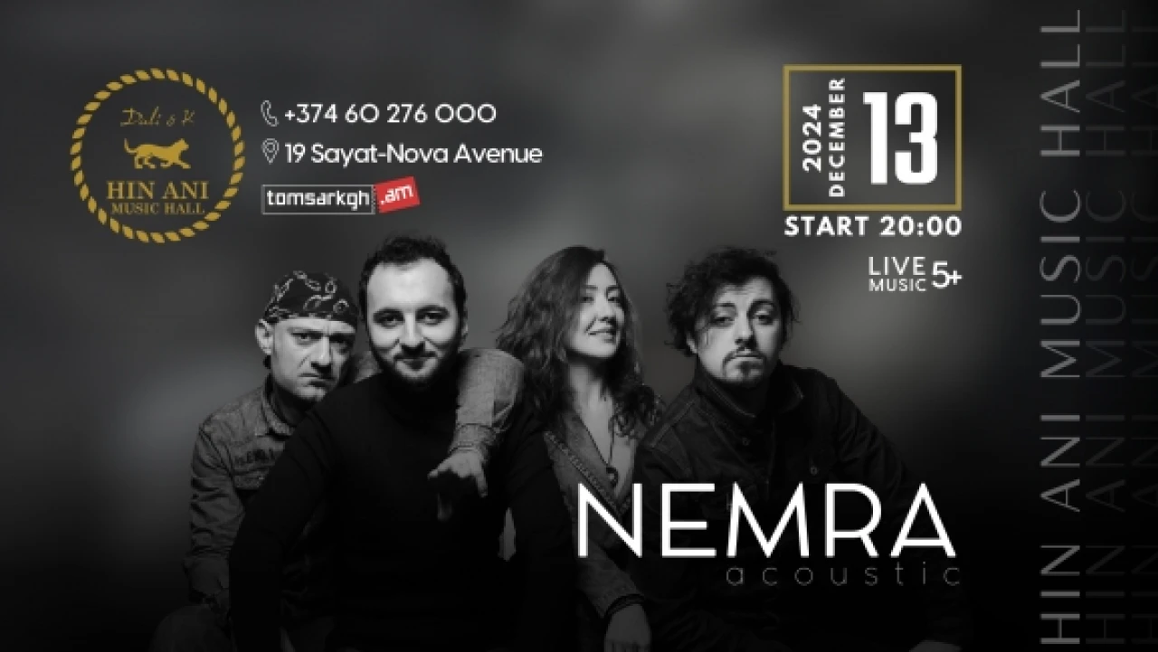 Nemra Հին Անի Մյուզիք Հոլլ Hin Ani Music Hall, 19 Sayat-Nova Ave, Yerevan
