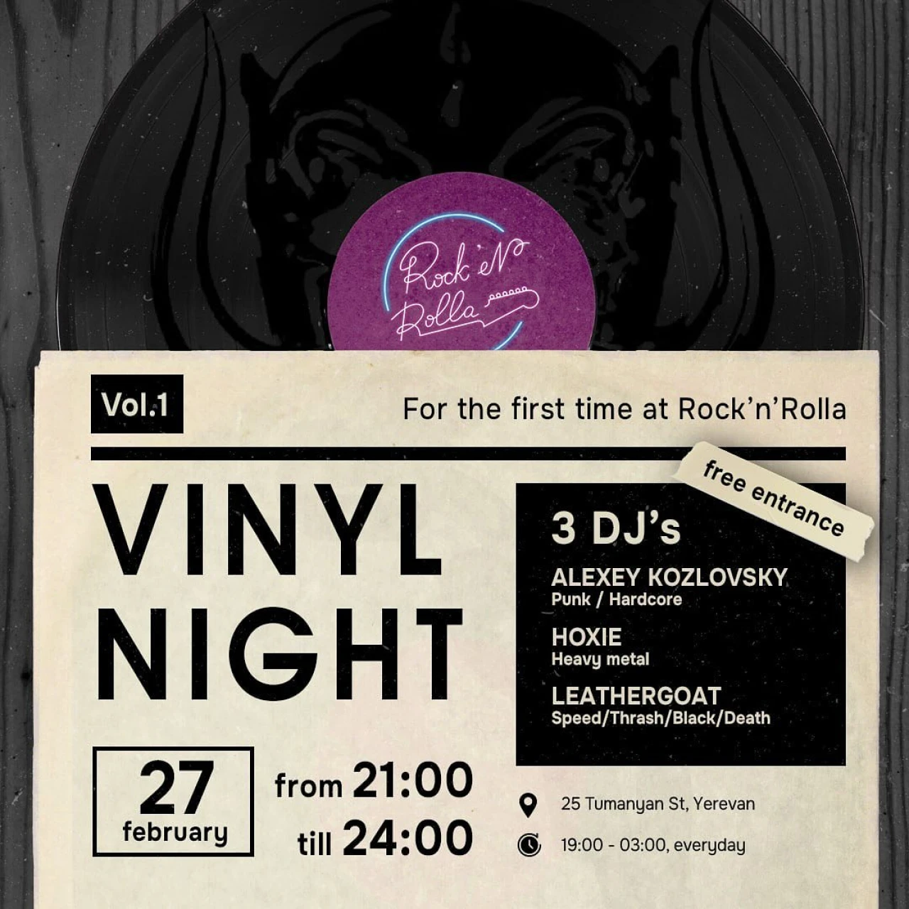 🔥Too punk for metal too metal for punk🔥 Rock’n’rolla 25 Tumanyan St, Yerevan