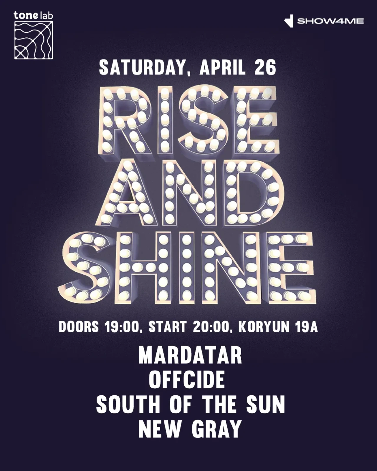 Rise and Shine vol.3 ToneLab Studio 19a Koryun St, Yerevan