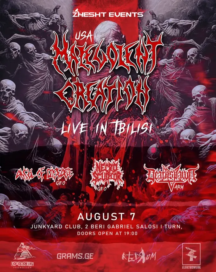 Malevolent Creation live in Tbilisi Junkyard Club 2 Beri Gabriel Salosi I Turn, Tbilisi 0113, Georgia