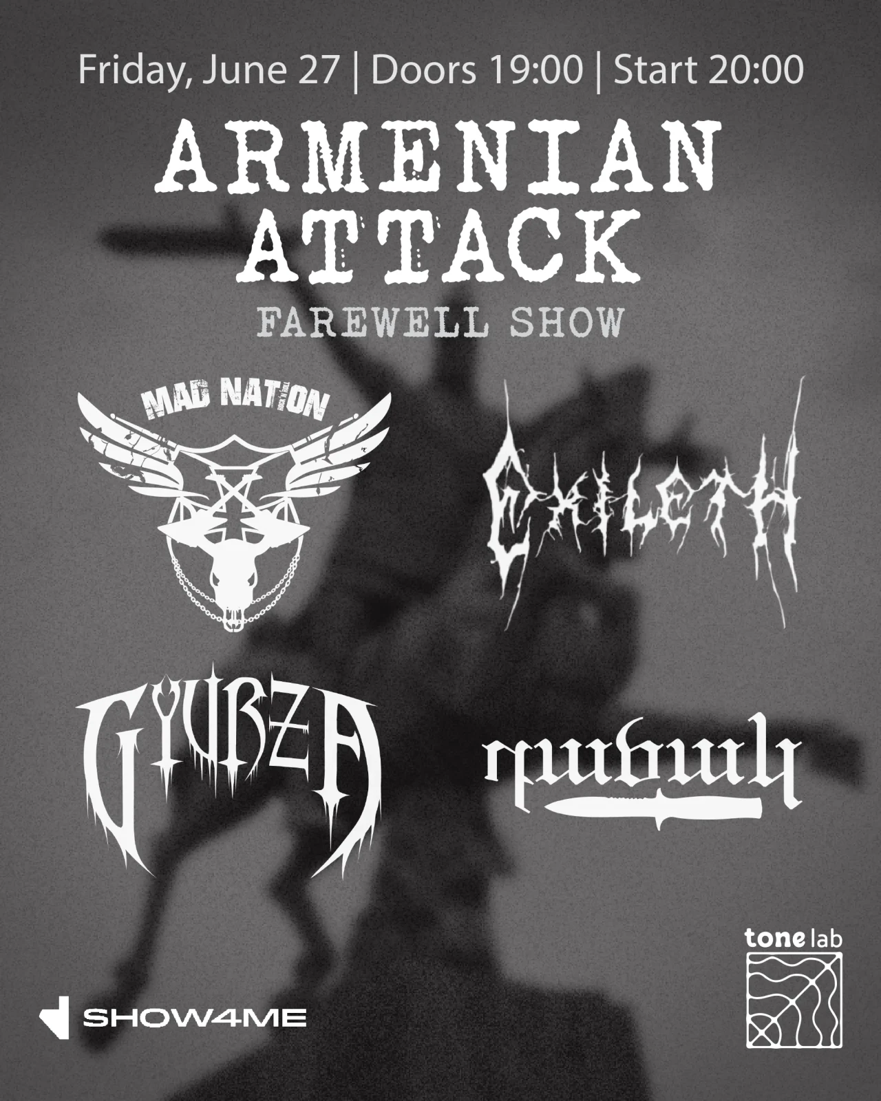 Armenian Attack: Farewell Show ToneLab Studio 19a Koryun St, Yerevan